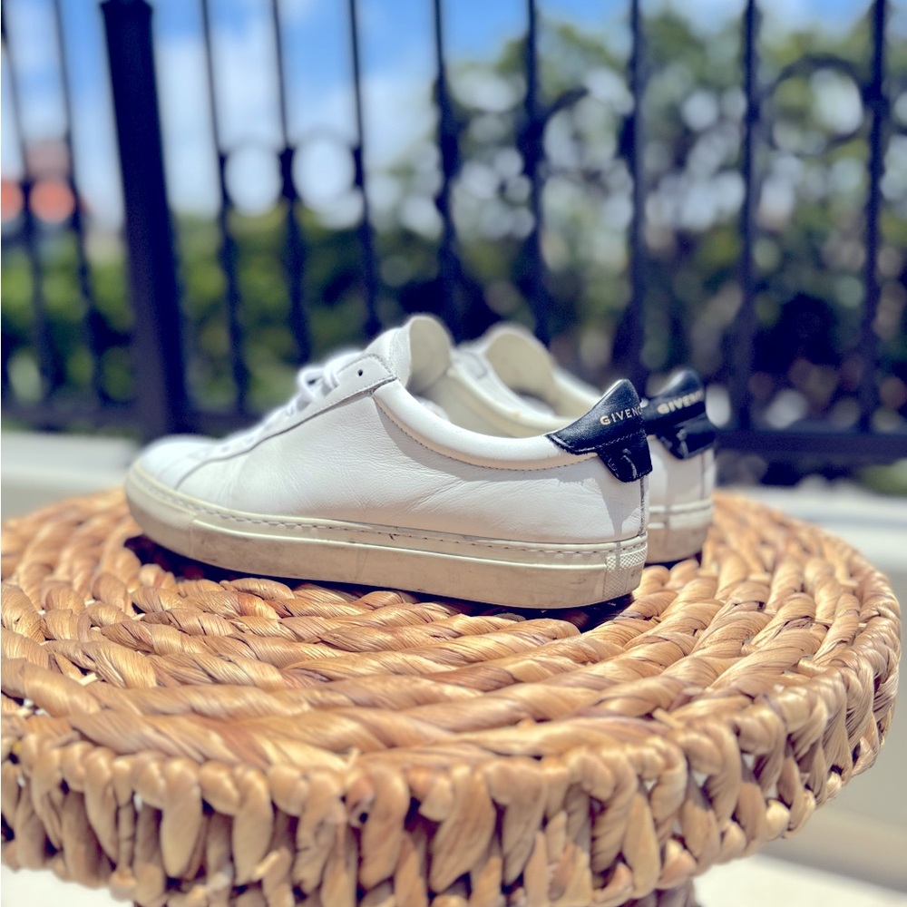 Givenchy white leather sneakers size 38/ US8. Mildly worn - few scratches